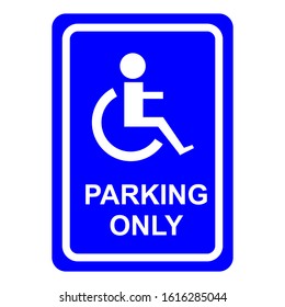 Disabled person parking sign. Vector Illustration