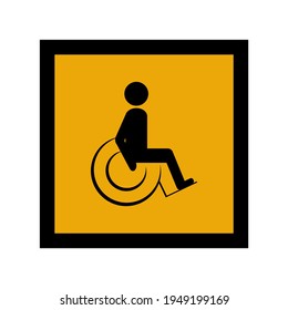Disabled person simple vector icon. Toilet pictogram.