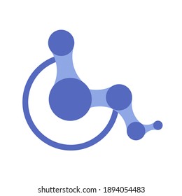 Icono vectorial de persona deshabilitada. Un hombre en silla de ruedas. Ilustración adecuada para las personas con discapacidad para servicios como retretes, aparcamientos, instalaciones