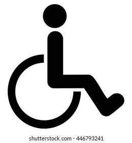Disabled Person vector icon. Style is flat icon symbol with rounded angles, black color, white background.