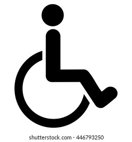 Disabled Person vector icon. Style is flat icon symbol with rounded angles, black color, white background.