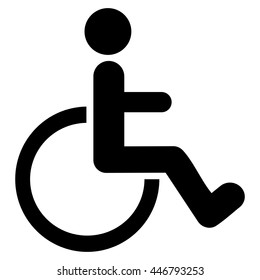 Disabled Person vector icon. Style is flat icon symbol with rounded angles, black color, white background.