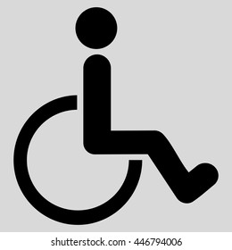 Disabled Person vector icon. Style is flat icon symbol with rounded angles, black color, light gray background.