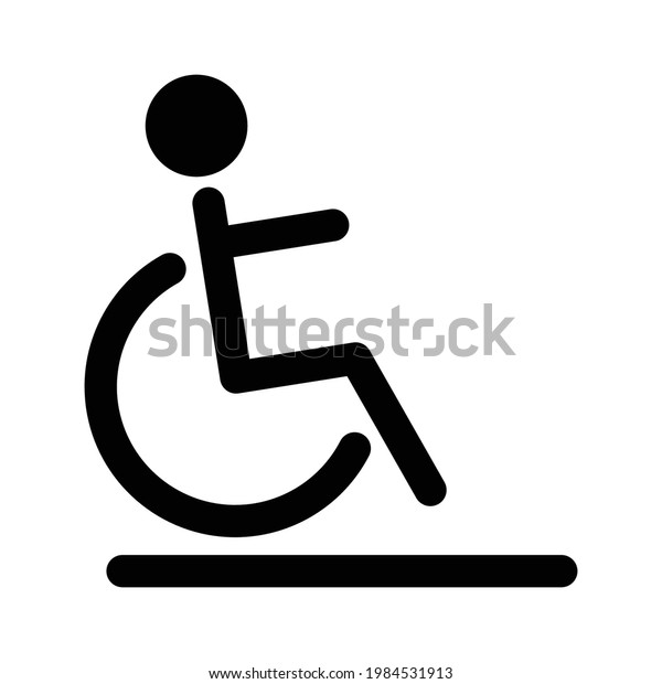 Disabled person in\
wheelchair icon\
vector.
