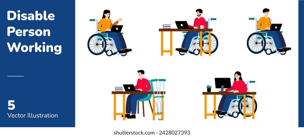Disabled Person Working Abilities Illustration