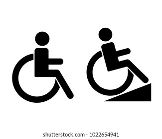 Disabled person,Handicapped icon symbol on white background,vecor illuustration.