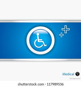 Disabled persons supporting hospital template - medical background