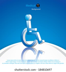 Disabled persons supporting medical background.Vector