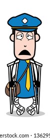 Disabled - Postman Cartoon Courier Guy Vector Illustration