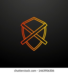 Disabled protection line nolan icon. Elements of virus antivirus set. Simple icon for websites, web design, mobile app, info graphics