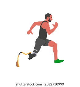 Disabled, Runner, Disability Vector Illustration Isolated