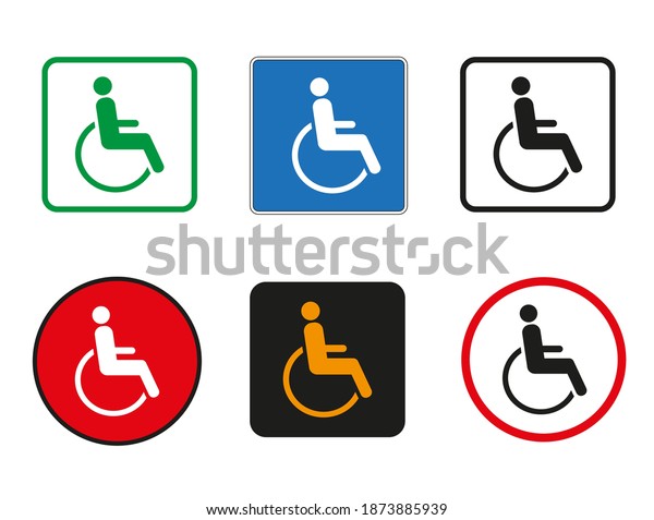 Disabled set vector icon in flat style.\
Handicap line symbol on white\
background.10EPS