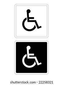 Disabled Sign in Black and White