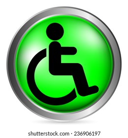 Disabled sign button on white background. Vector illustration.