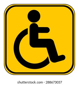Disabled sign button on white background. Vector illustration.
