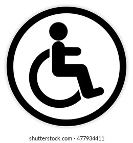 Disabled sign button on white background. Vector illustration.