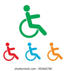 Disabled sign. Colorfull set isolated on white background