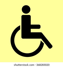 Disabled sign. Flat style icon vector illustration.