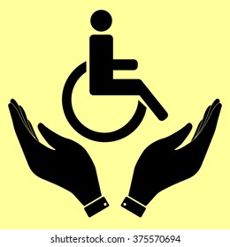 Disabled sign. Flat style icon vector illustration.