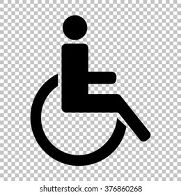 Disabled sign. Flat style icon on transparent background