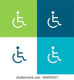 Disabled Sign green and blue material color minimal icon or logo design