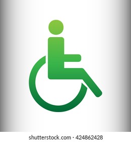 Disabled sign. Green gradient icon