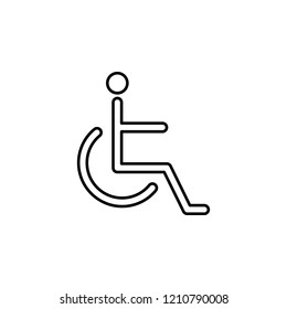 disabled sign icon. Element of simple web icon. Thin line icon for website design and development, app development. Premium icon