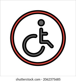disabled sign icon illustration vector graphic