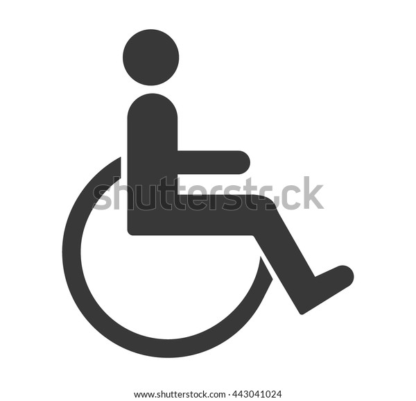 Disabled sign icon.Human on\
wheelchair.Vector\
illustration