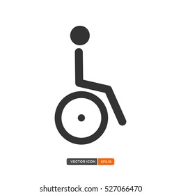 Disabled sign icon.Invalid icon.Human on wheelchair.  Vector Illustration. eps.10