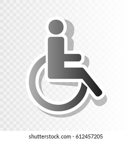 Disabled sign illustration. Vector. Blackish icon on transparent background with transition.