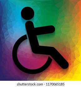 Disabled sign illustration. Vector. Flat style black icon on white.