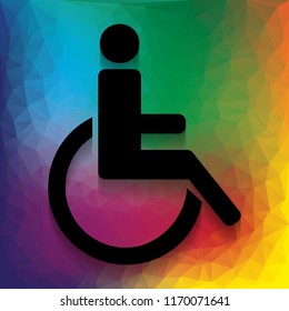 Disabled sign illustration. Vector. Flat style black icon on white.