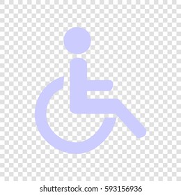 Disabled sign illustration. Vector. Periwinkle icon on transparent background.