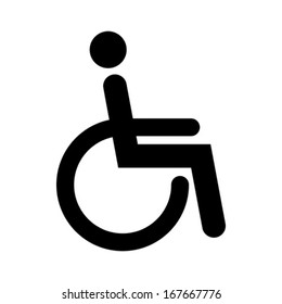 Disabled sign isolated on white background