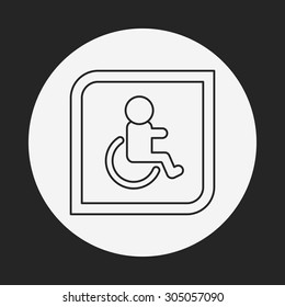 Disabled sign line icon