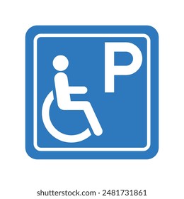 Ilustración vectorial de estacionamiento de señales para discapacitados