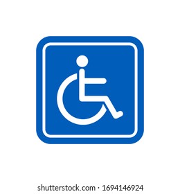 Disabled sign. Person in wheelchair. Disability symbol concept. Vector illustration