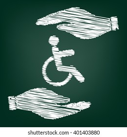 Disabled sign scrible effect 