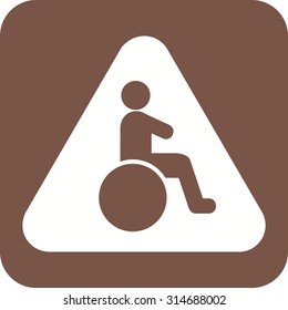Disabled, sign, wheelchair icon vector image. Can also be used for traffic signs. Suitable for web apps, mobile apps and print media.