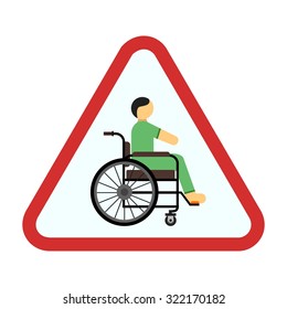 Disabled, sign, wheelchair icon vector image. Can also be used for traffic signs. Suitable for web apps, mobile apps and print media.