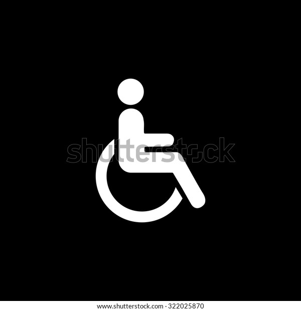 Disabled. Simple flat icon. Black and white.\
Vector illustration