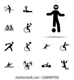 disabled sport ball football icon. People in sport with disabilities icons. Universal set for web and mobile