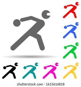 Disabled sport ball sign multi color style icon. Simple glyph, flat vector of sport competition icons for ui and ux, website or mobile application