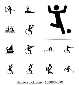 disabled sport football icon. People in sport with disabilities icons. Universal set for web and mobile
