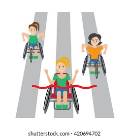 Disabled  Sport Games . Figure vector illustration Icons