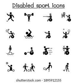 Disabled sport icon set vector illustration graphic design