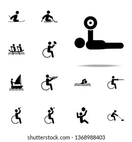 disabled sport powerlifting icon. People in sport with disabilities icons. Universal set for web and mobile