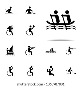 disabled sport rowing icon. People in sport with disabilities icons. Universal set for web and mobile