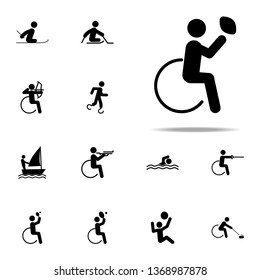 disabled sport rugby icon. People in sport with disabilities icons. Universal set for web and mobile